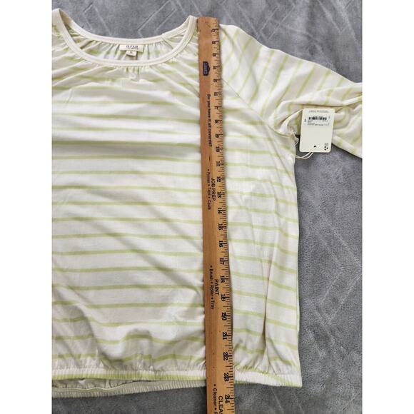 Ana A New Approach Knit Top Size Large XL Pear Striped Elastic Waist - Picture 7 of 11